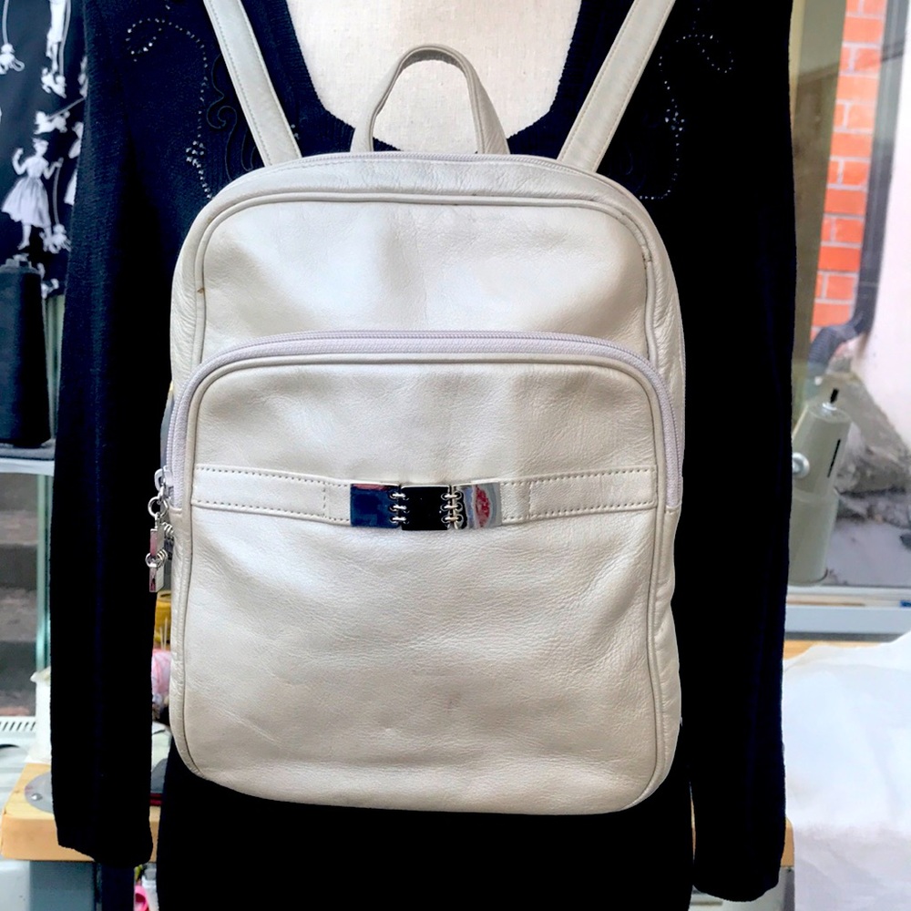Genuine Leather Silver Back Pack.